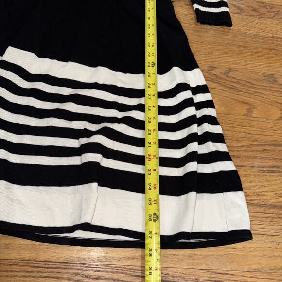 Dressbarn Women's Striped Ribbed Sweater Dress Fit and Flare Sz M Classic Preppy - Picture 8 of 9